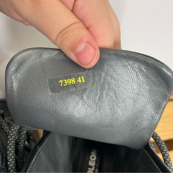 Napoleoni black leather heel lace up boots made in Italy size 41 - Picture 10 of 15